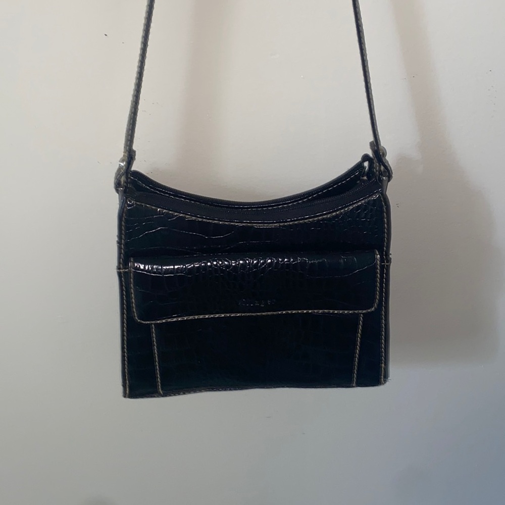 Black purse with five departments